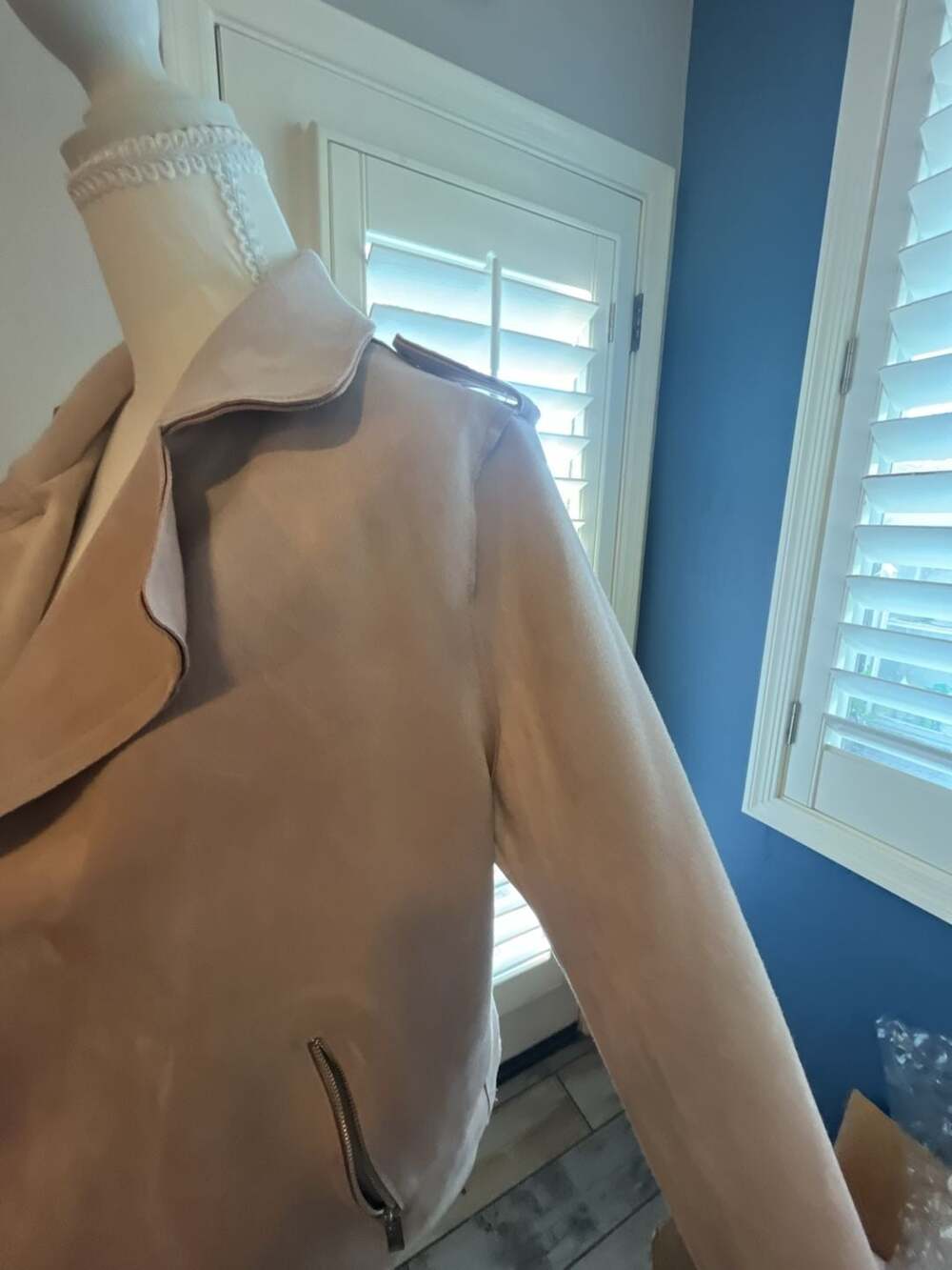 Philosophy Republic Clothing Taupe Faux Suede Moto Jacket Size L - Picture 4 of 7
